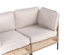 OMEGANA 4 personers Havesofa med bord Lys Beige PE-rattan