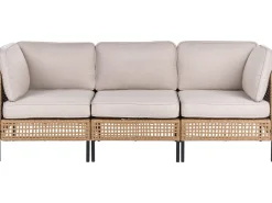 OMEGANA 6 personers Loungesæt med bord Lys Beige PE-rattan
