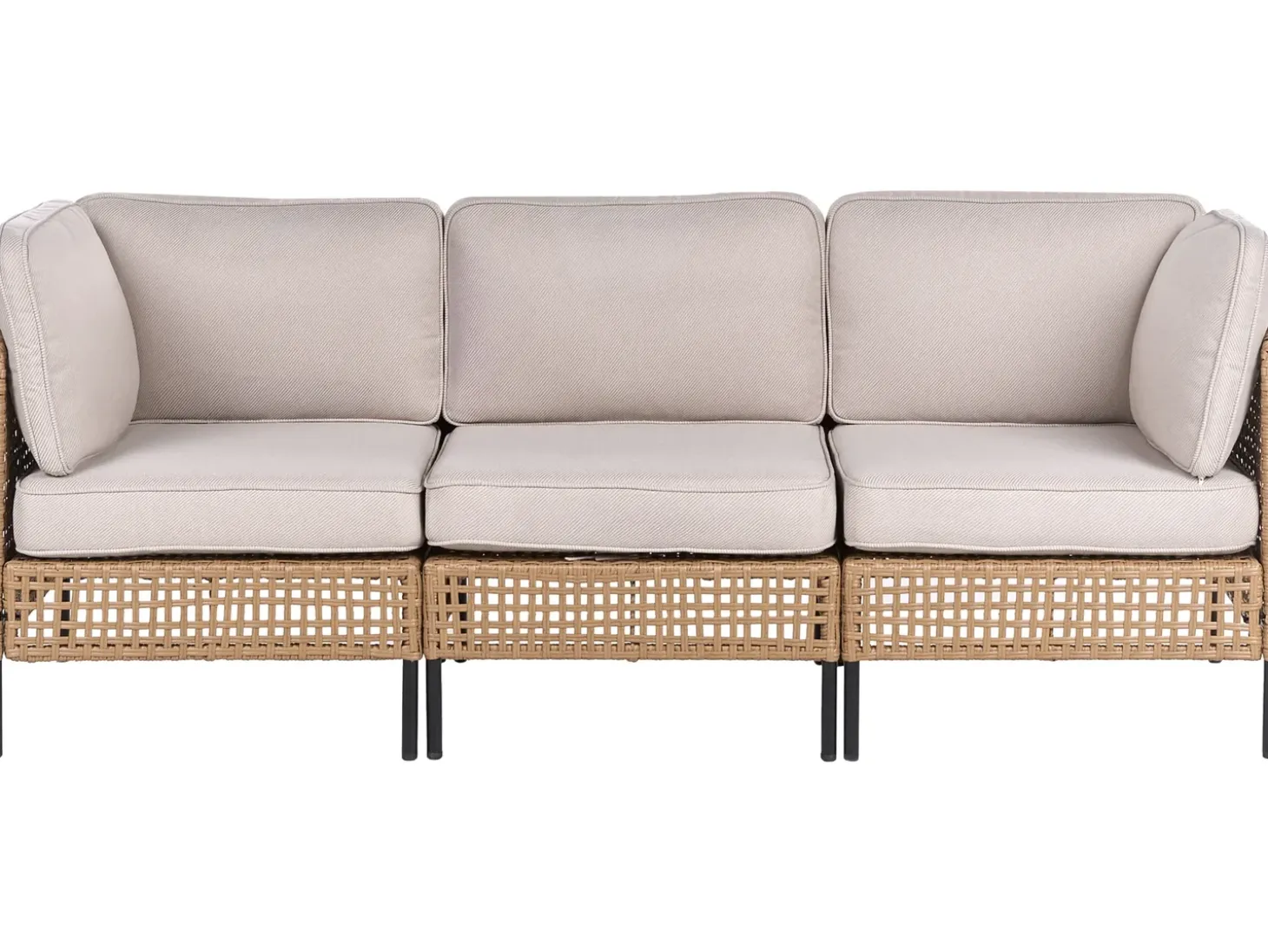 OMEGANA 6 personers Loungesæt med bord Lys Beige PE-rattan
