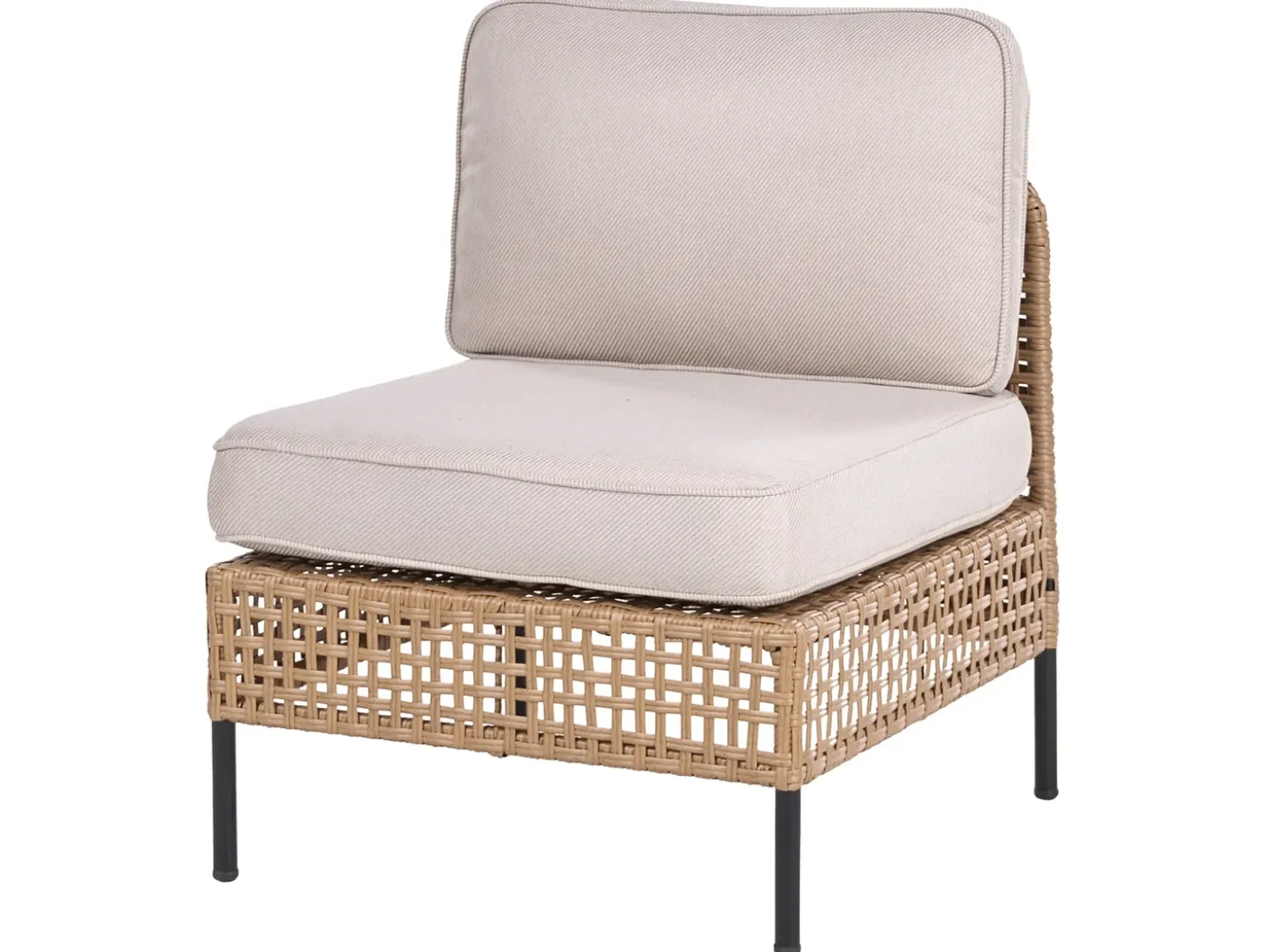 OMEGANA 6 personers Loungesæt med bord Lys Beige PE-rattan