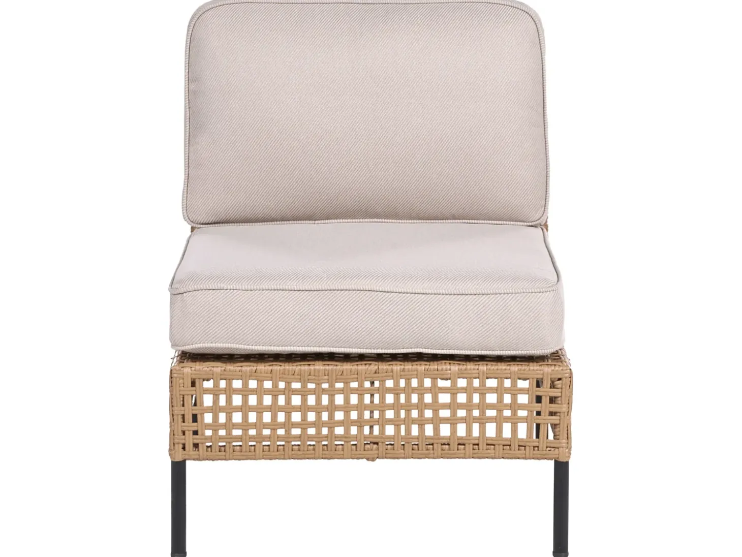 OMEGANA 6 personers Loungesæt med bord Lys Beige PE-rattan