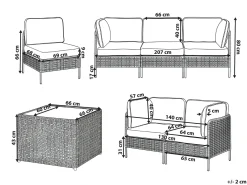 OMEGANA 6 personers Loungesæt med bord Lys Beige PE-rattan