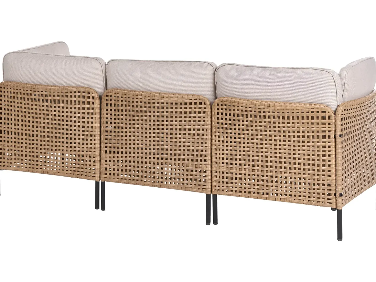OMEGANA 6 personers Loungesæt med bord Lys Beige PE-rattan