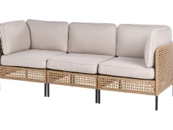 OMEGANA 6 personers Loungesæt med bord Lys Beige PE-rattan