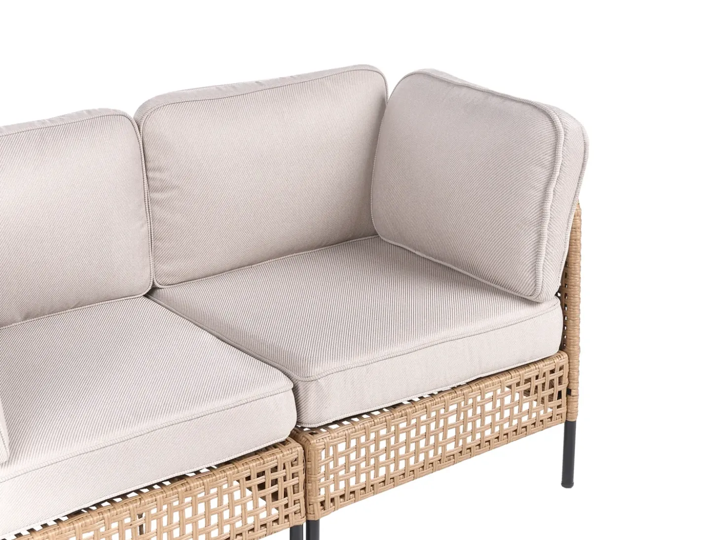 OMEGANA 6 personers Loungesæt med bord Lys Beige PE-rattan