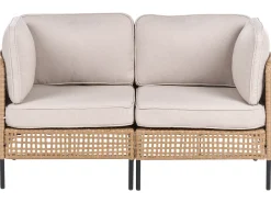 OMEGANA 6 personers Loungesæt med bord Lys Beige PE-rattan