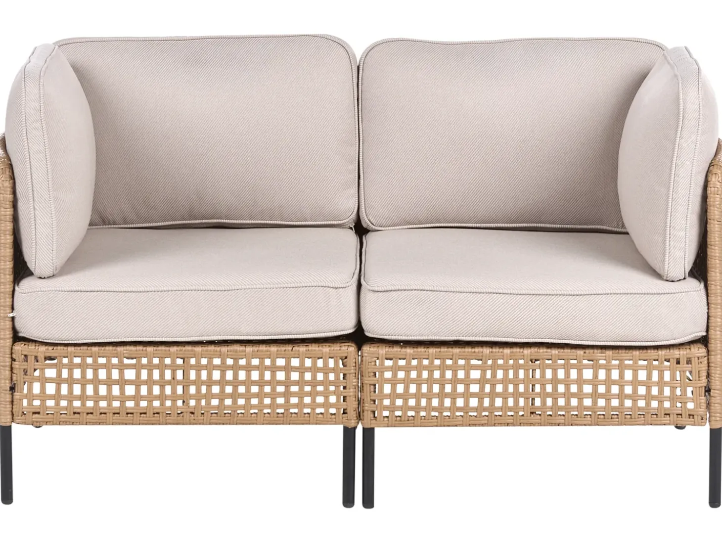 OMEGANA 6 personers Loungesæt med bord Lys Beige PE-rattan