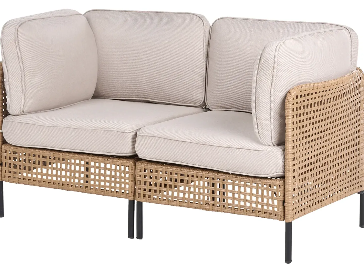 OMEGANA 6 personers Loungesæt med bord Lys Beige PE-rattan