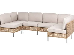OMEGANA 6 personers U-formet havesofa Lys Beige PE-rattan