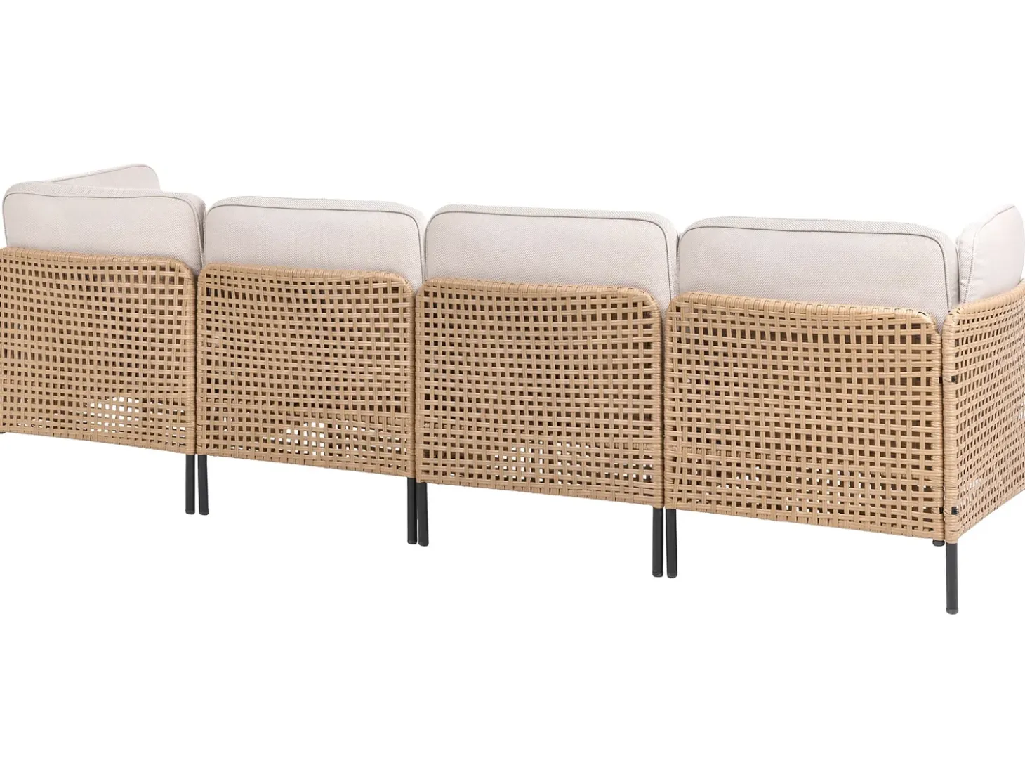 OMEGANA 6 personers U-formet havesofa Lys Beige PE-rattan