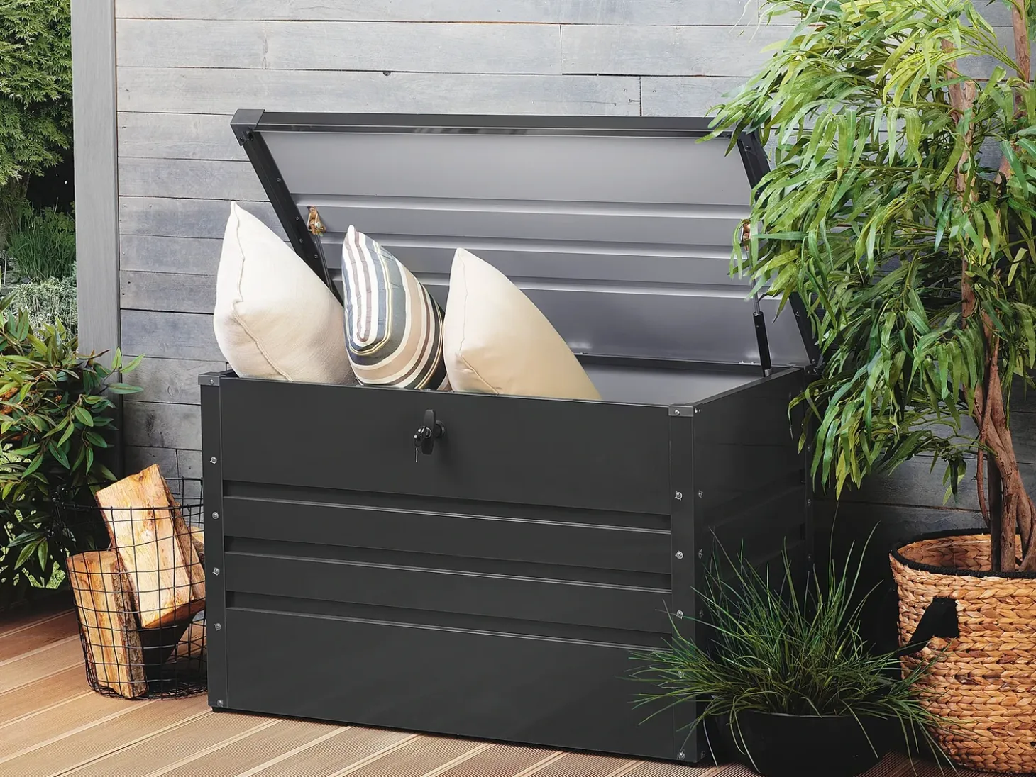 Opbevaringsboks CEBROSA 100 cm 62 cm Grafit