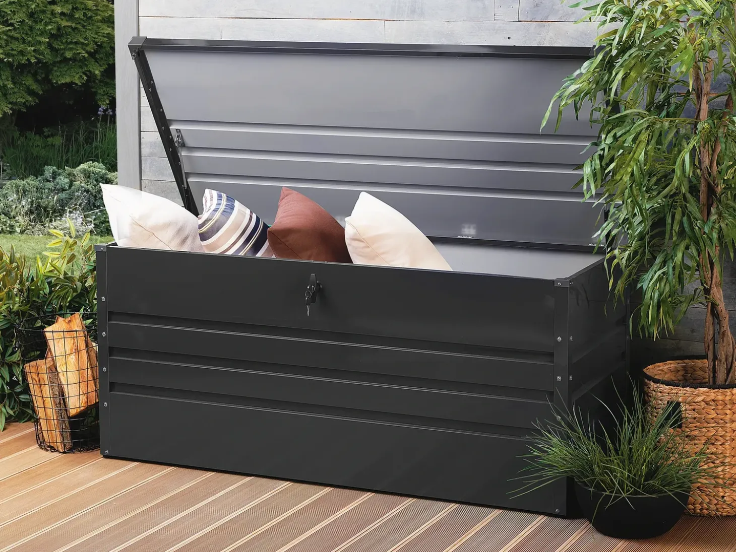 Opbevaringsboks CEBROSA 132 cm 62 cm Grafit