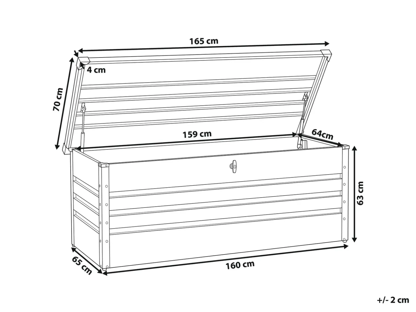 Opbevaringsboks CEBROSA 165 cm 70 cm Mørkegrøn