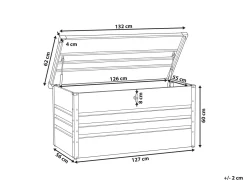 Opbevaringsboks CEBROSA 132 cm 62 cm Grå