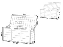 Opbevaringsboks LOCARNO 112 cm 50 cm Grøn