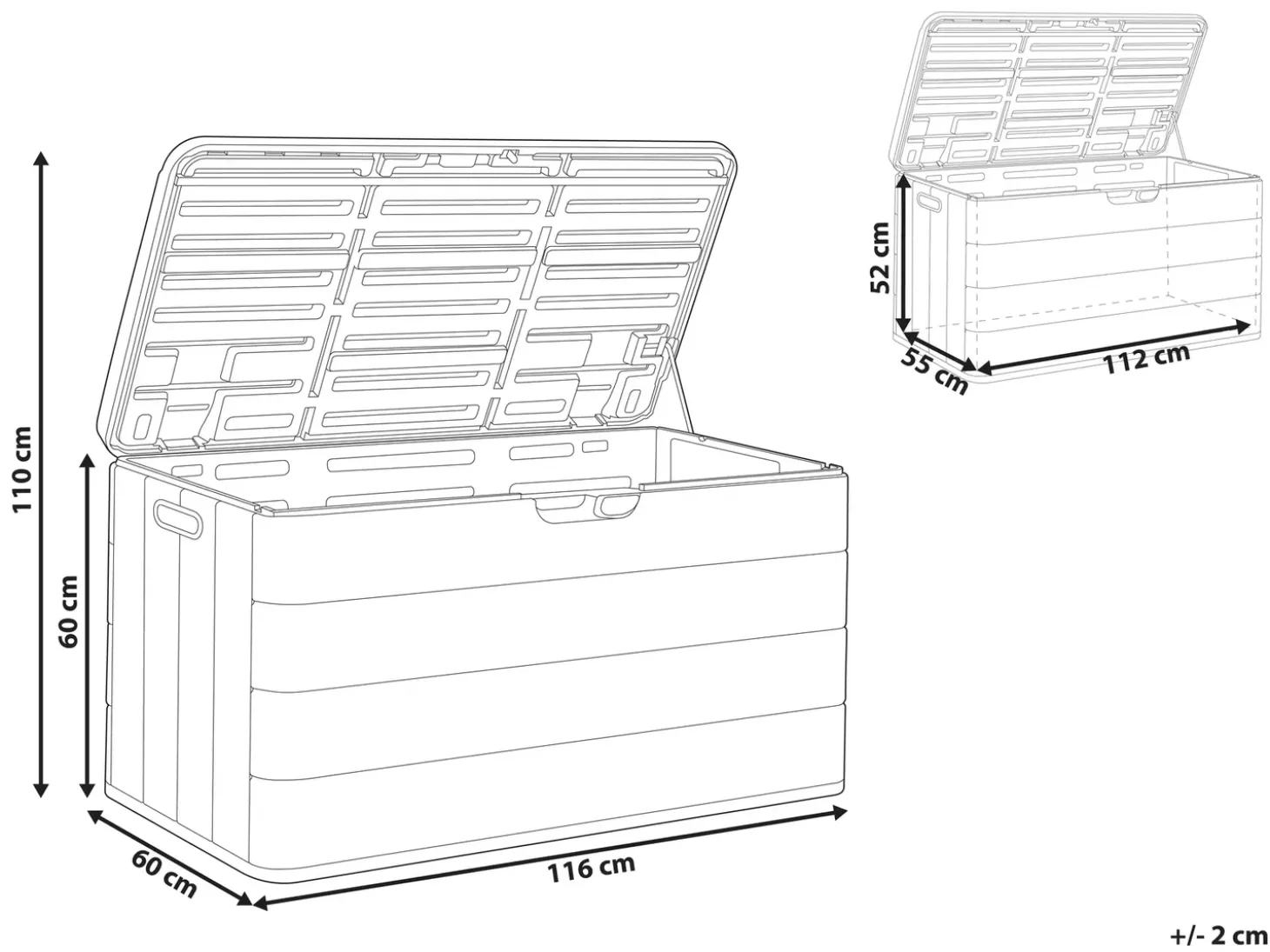 Opbevaringsboks MILIES 116 cm 60 cm Brun