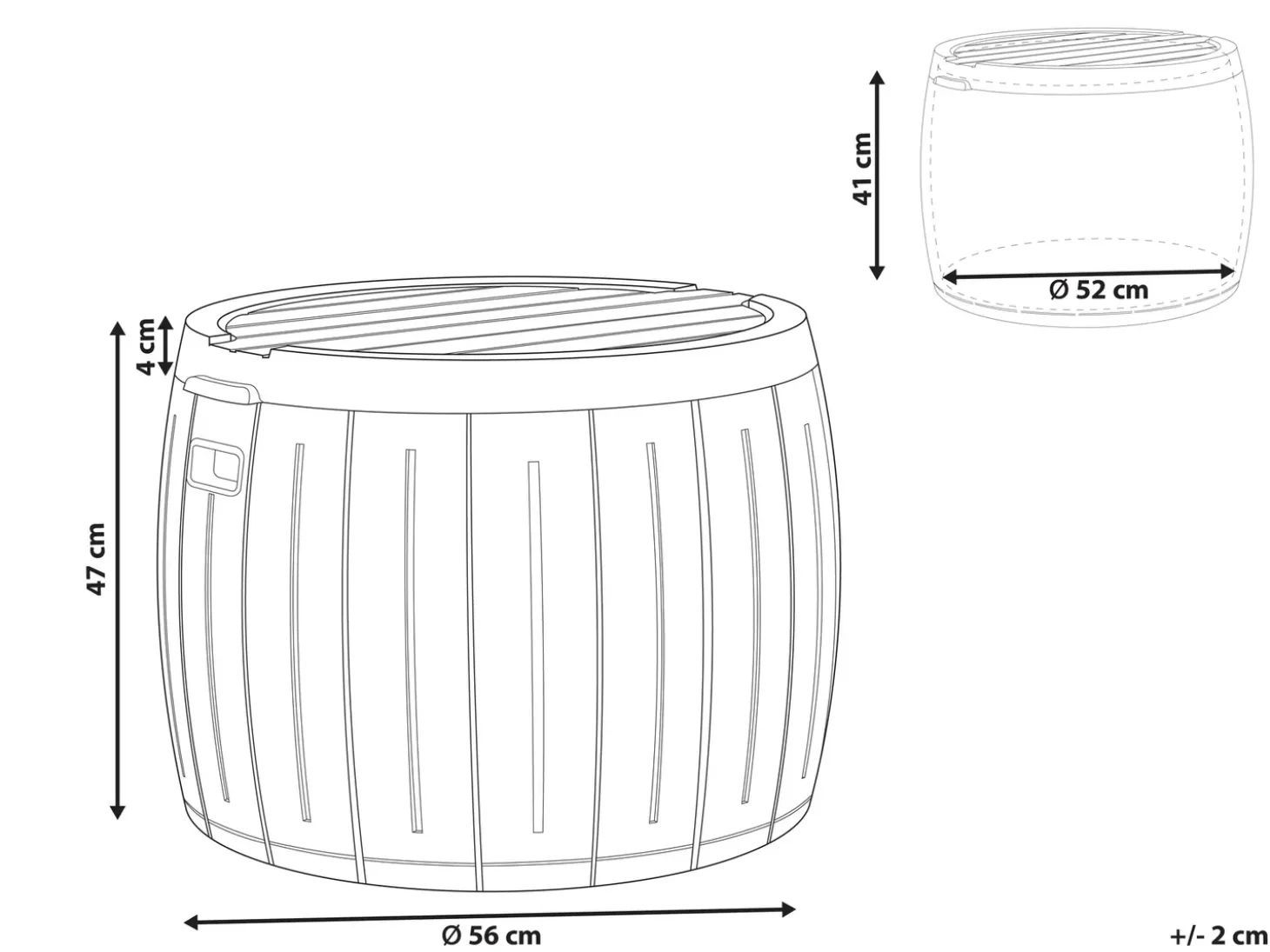 Opbevaringsboks PRINOS 56 cm 56 cm Grå