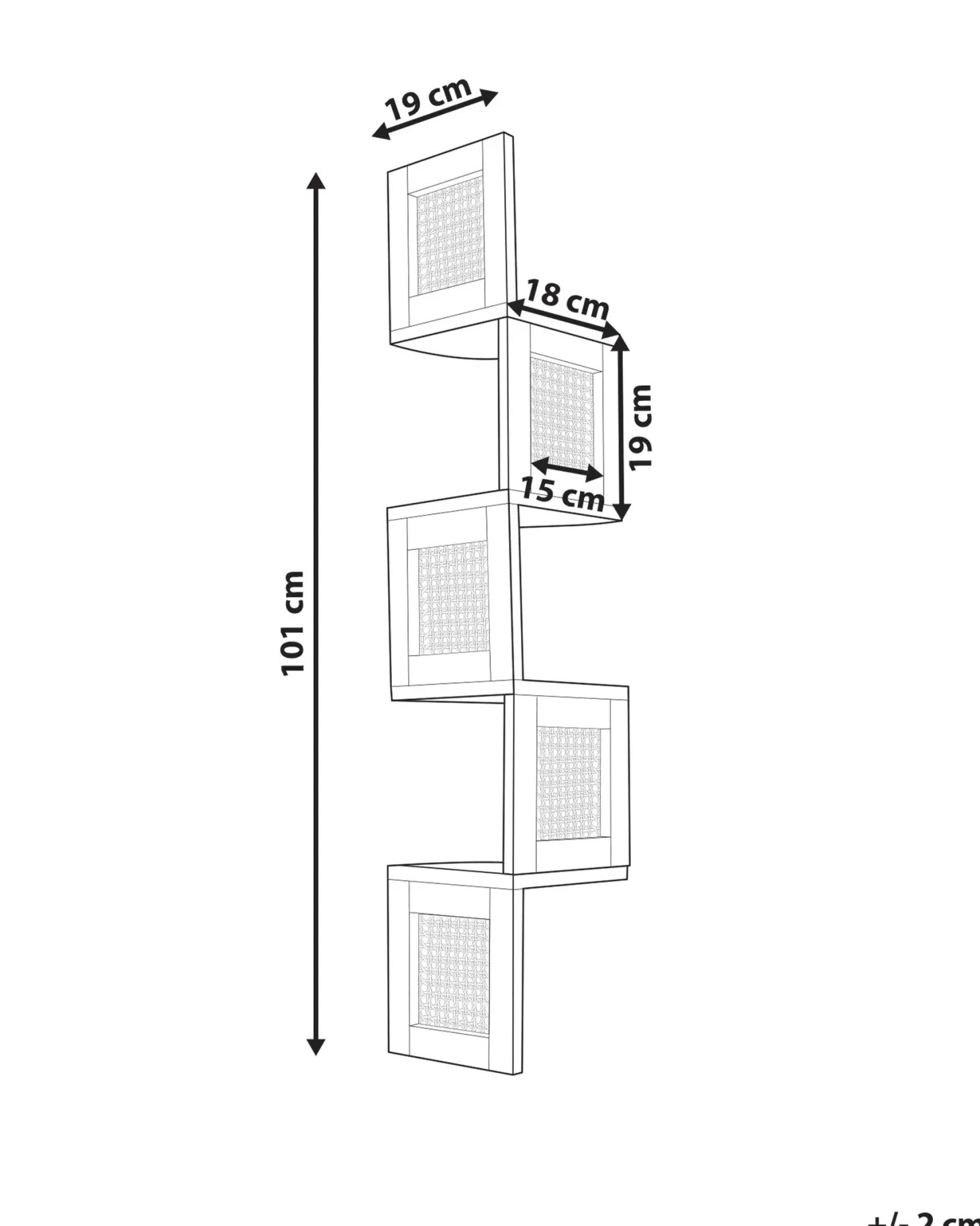 Opbevaringsskab med 4 hylder ALDER Paulownia træ 101 cm Lysebrun
