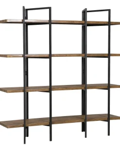 Opbevaringsskab med 4 hylder COMPTON 165 cm Mørkebrun