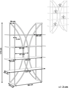 Opbevaringsskab med 4 hylder HOLLOW Metal 175 cm Sølv
