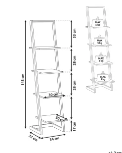 Opbevaringsskab med 4 hylder JOPLIN 143 cm Sort