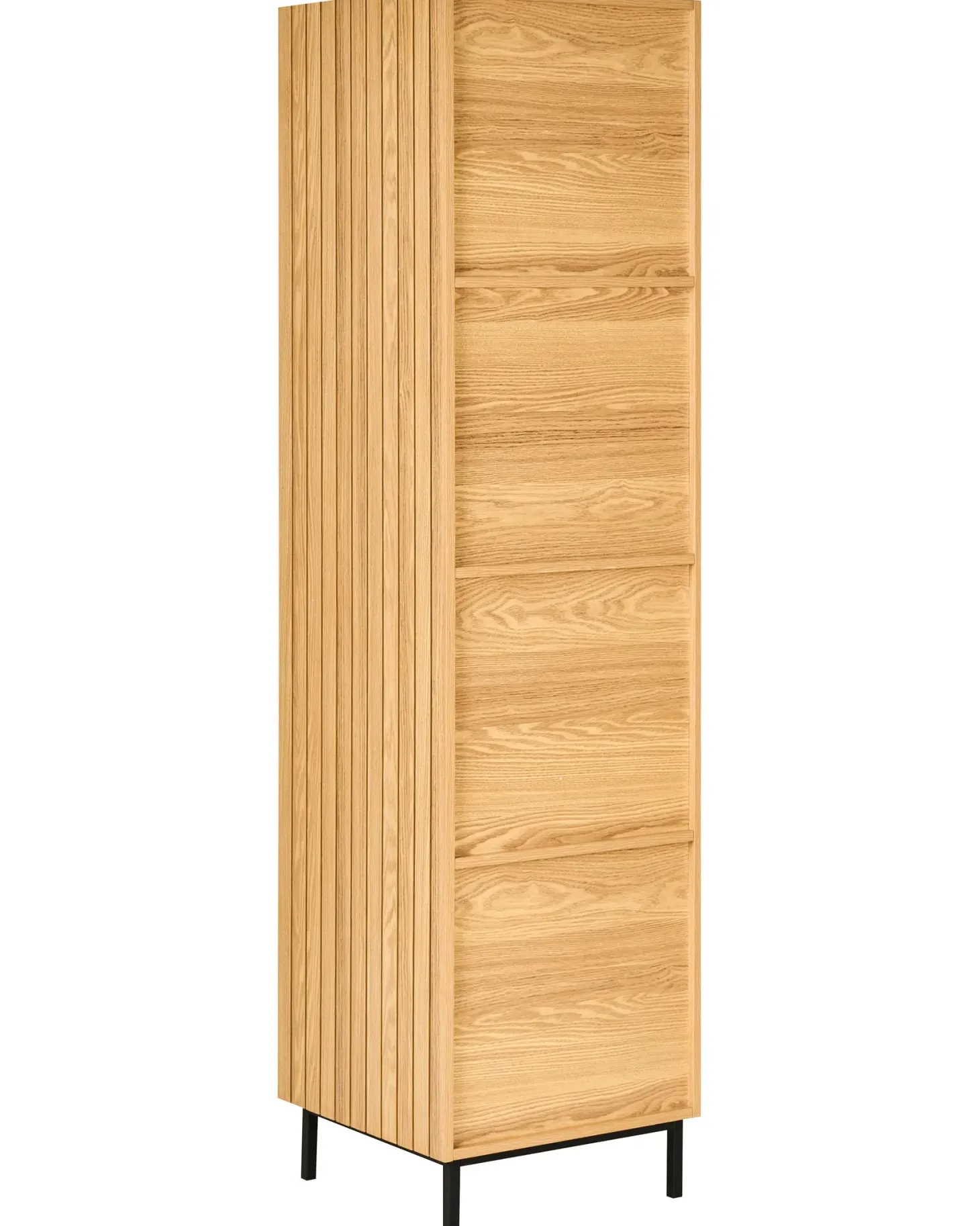 Opbevaringsskab med 4 hylder LEANDRO 175 cm Lysebrun