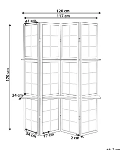 4 panelers rumdeler GOMAGOI Sort 120 cm 170 cm