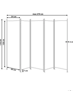 5 panelers rumdeler NARNI Sort 270 cm 170 cm