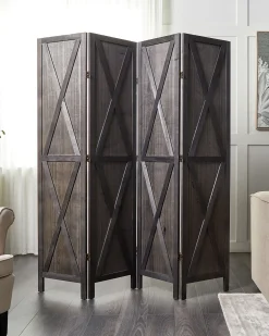 4 panelers rumdeler RIDANNA Mørkebrun 163 cm 170 cm