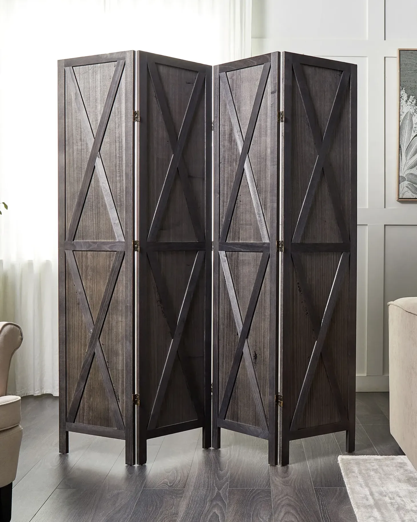 4 panelers rumdeler RIDANNA Mørkebrun 163 cm 170 cm