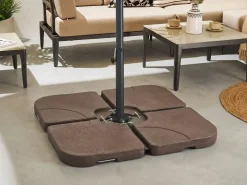 Parasolfod CARIA Brungrå Firkantet 9 kg