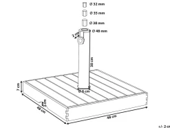 Parasolfod CRECCHIO Brun Firkantet 24 kg
