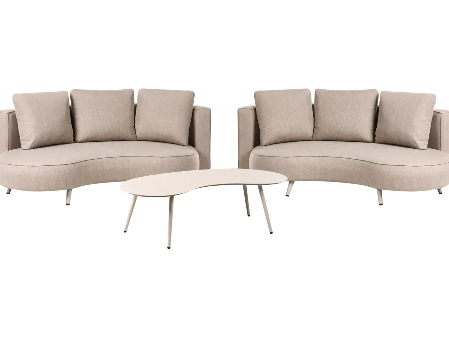 PARORI 6 personers Loungesæt med bord Beige