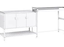 2-parts udendørs køkkensæt med barbord MAENZA Hvid Metal