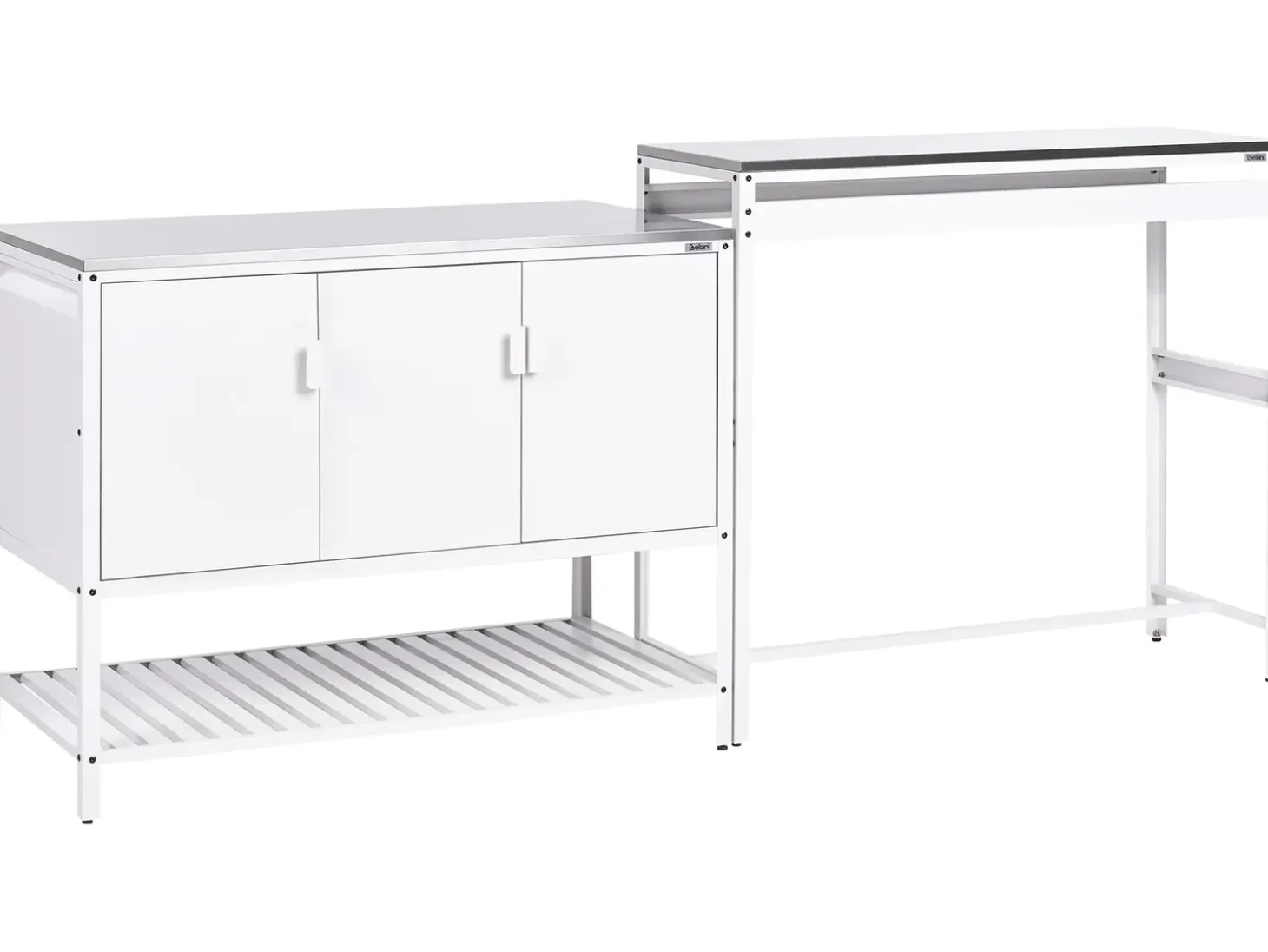 2-parts udendørs køkkensæt med barbord MAENZA Hvid Metal