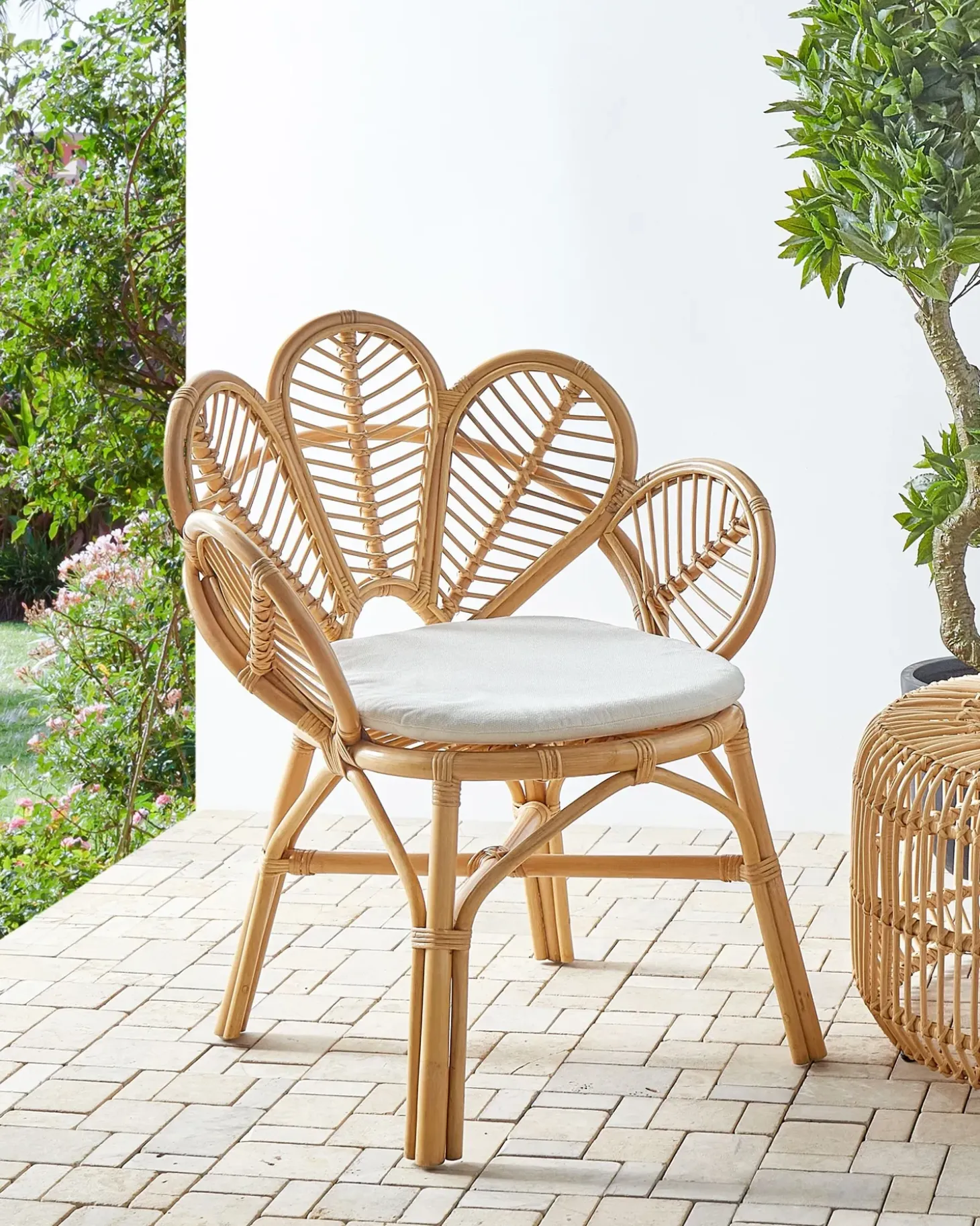 Påfuglestol FLORENTINE II Rattan Naturlig