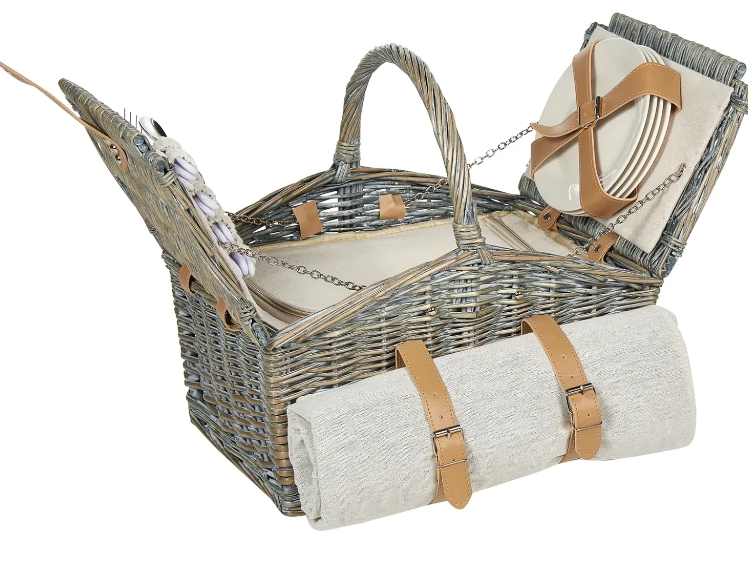 Picnic-kurv CANELE Flet Brun