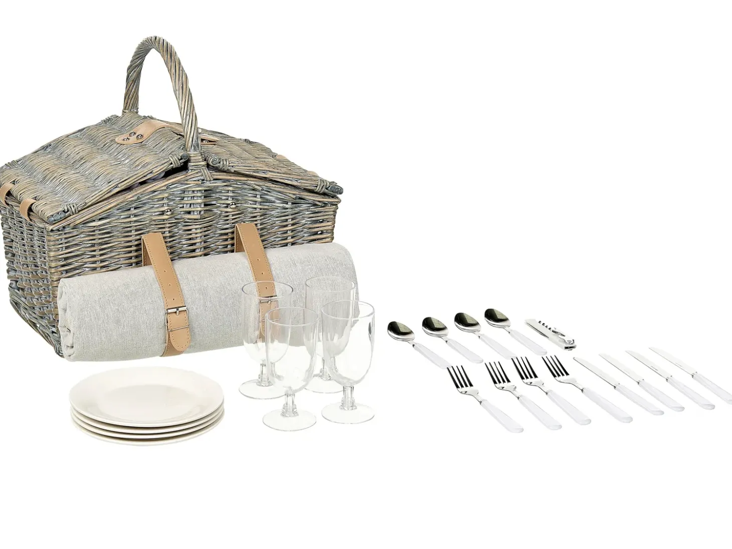 Picnic-kurv CANELE Flet Brun