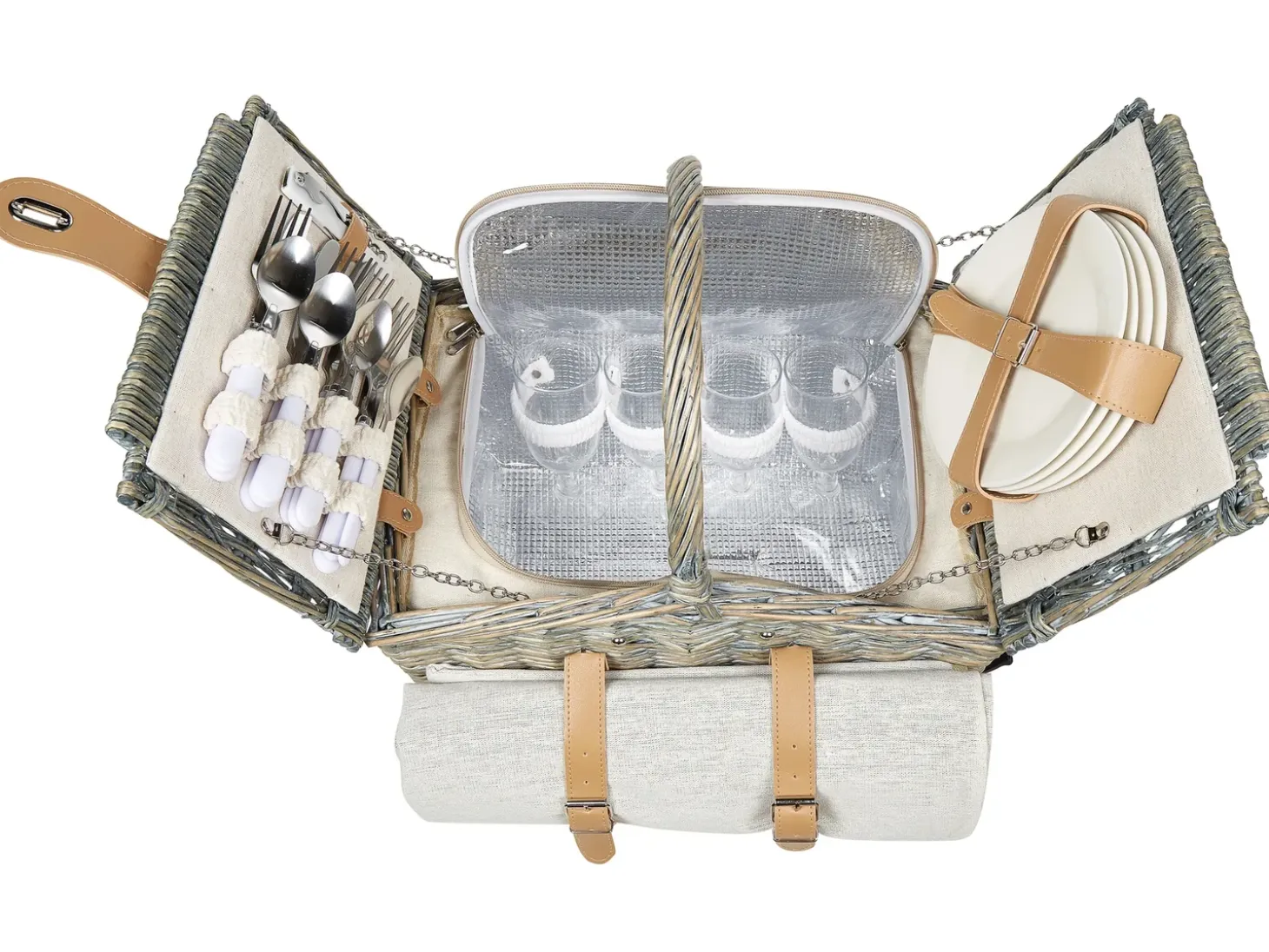 Picnic-kurv CANELE Flet Brun