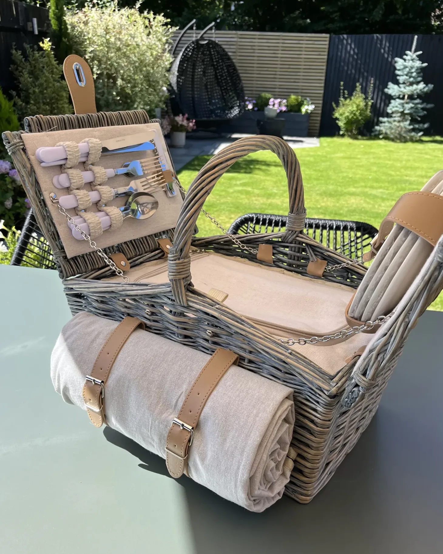 Picnic-kurv CANELE Flet Brun