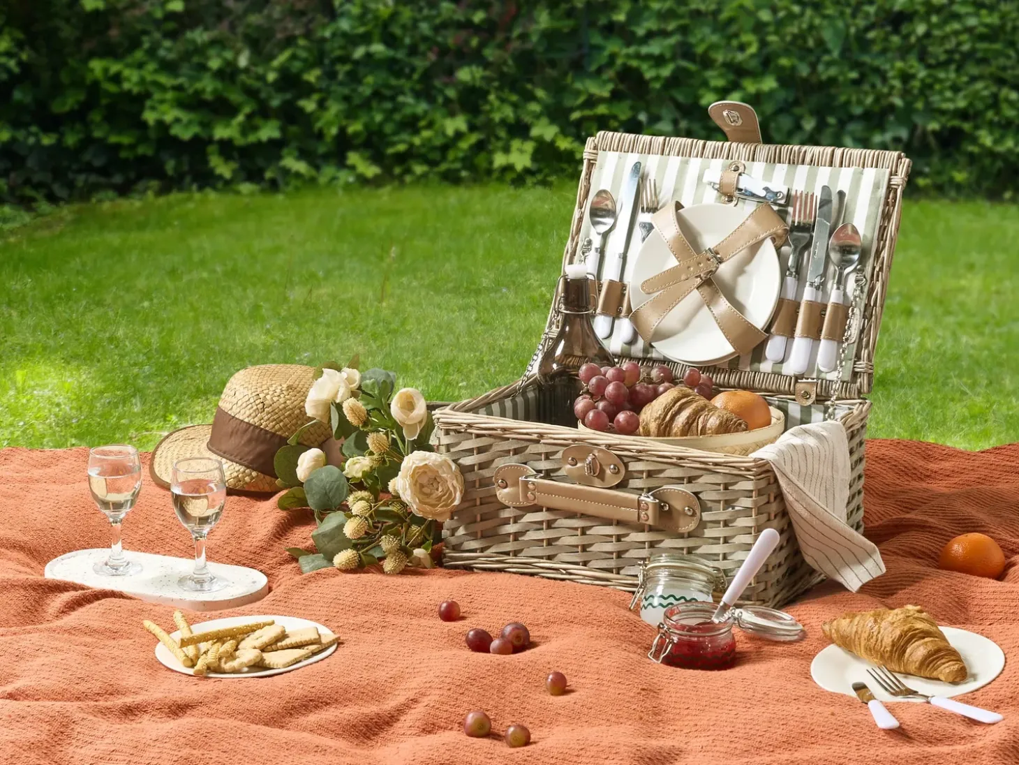 Picnic-kurv CLEMENTINE Flet Naturlig
