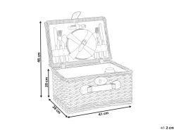 Picnic-kurv CLEMENTINE Flet Naturlig
