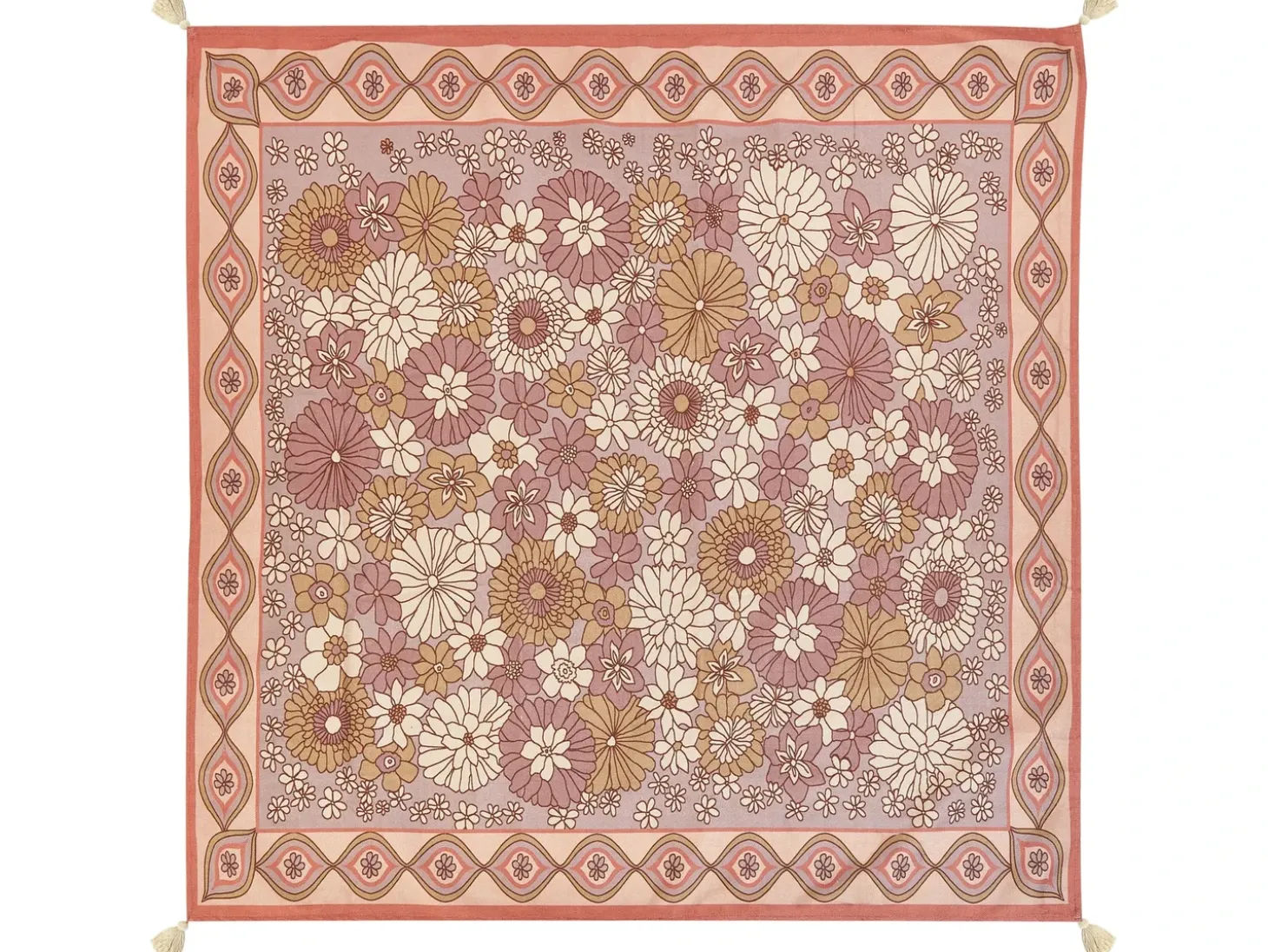 Picnic tæppe LASHARI 200 x 200 cm Ferskenagtig lyserød