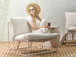 PICO 3 personers havesofasæt Lys Beige Metal