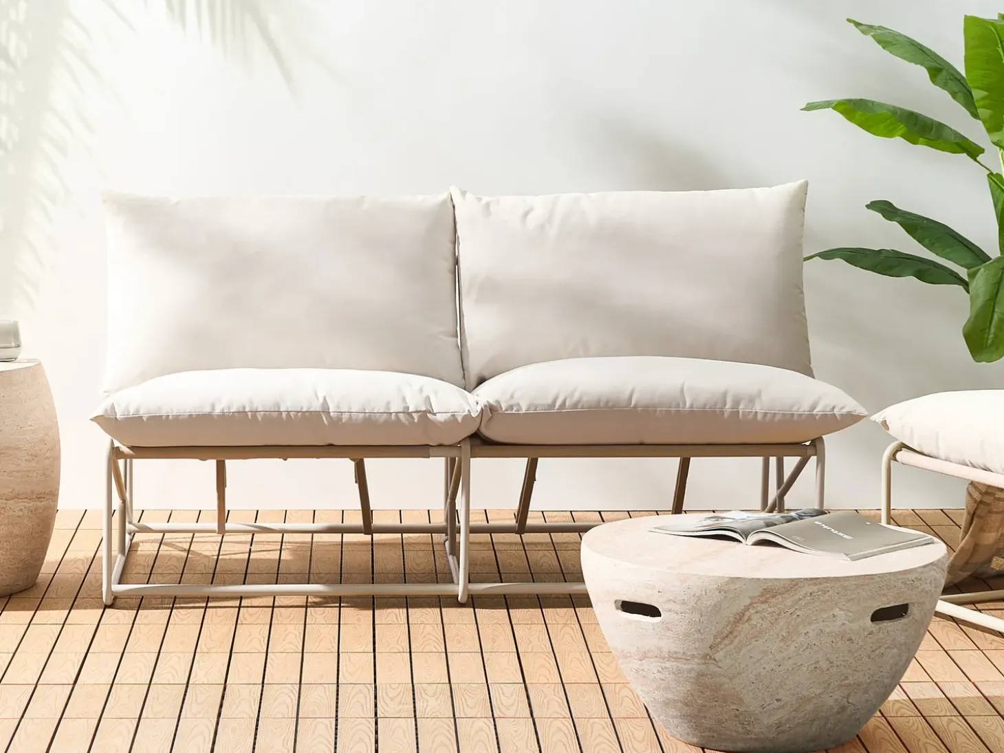 PICO 3 personers havesofasæt Lys Beige Metal