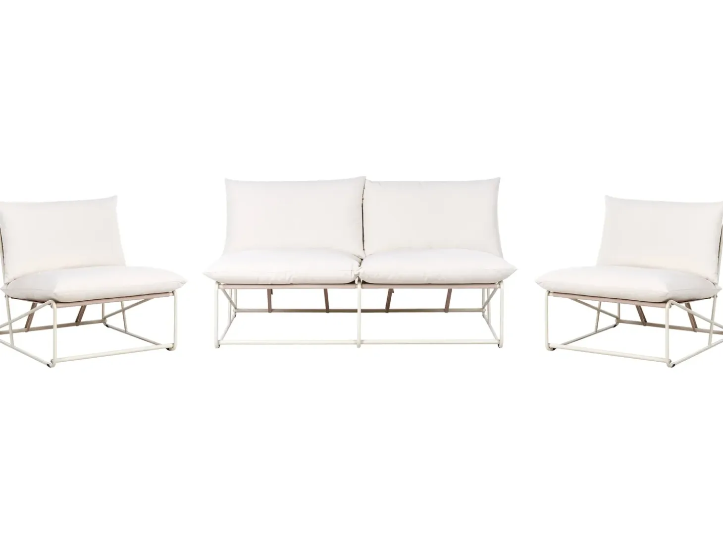 PICO 4 personers havesofasæt Lys Beige Metal