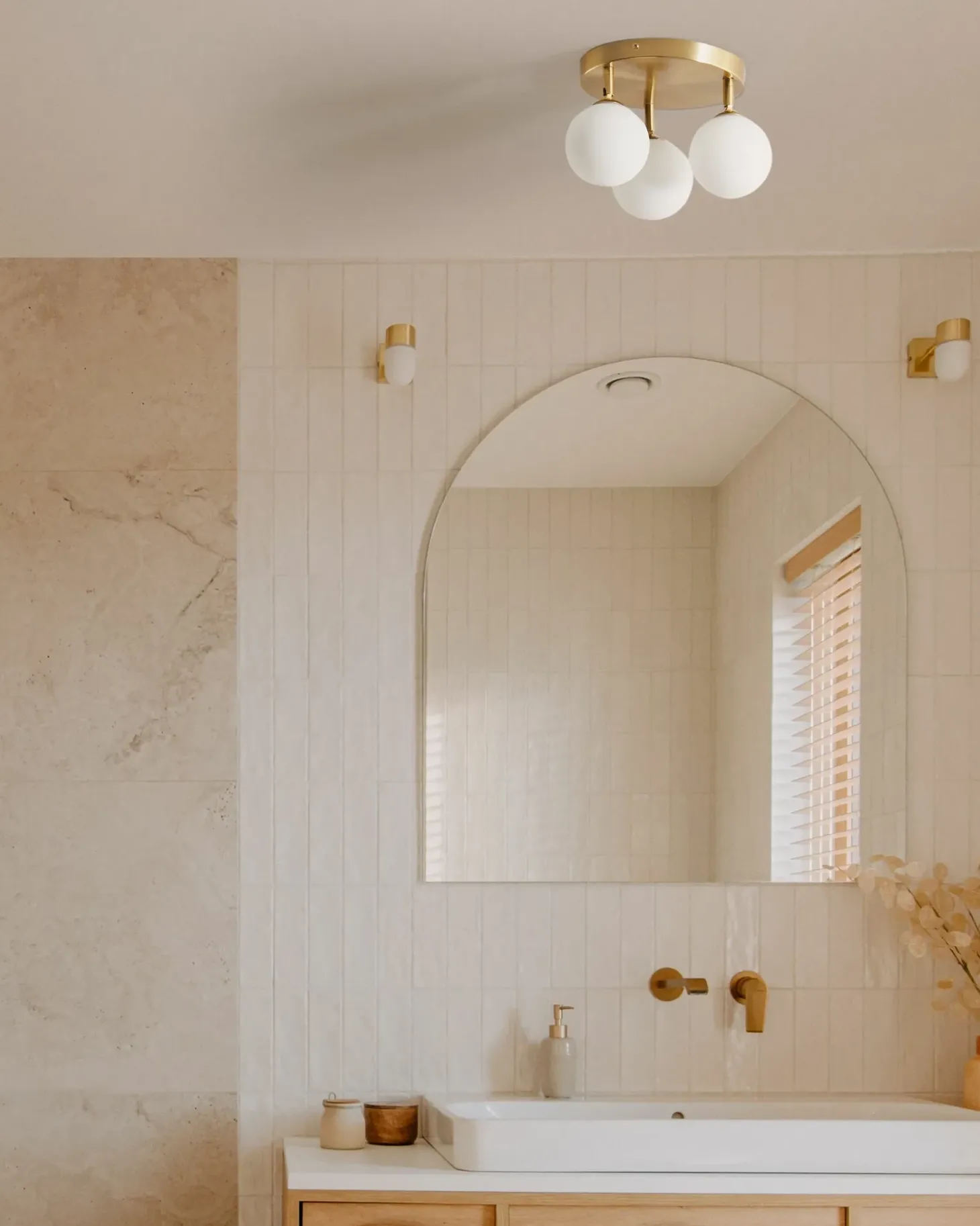 Plafond MAVILLA Glas Messing