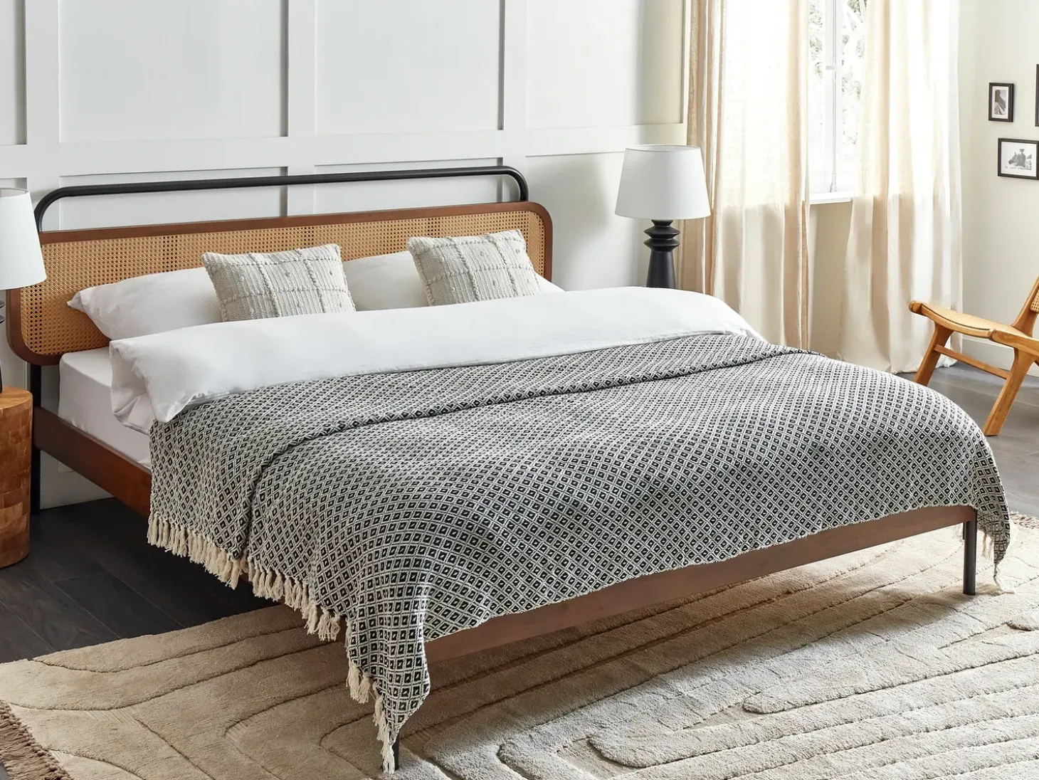 Plaid CHYAMA Bomuld 220 x 240 cm Sort