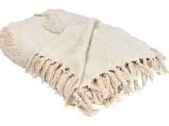 Plaid KHARI Bomuld 200 x 200 cm Lys Beige