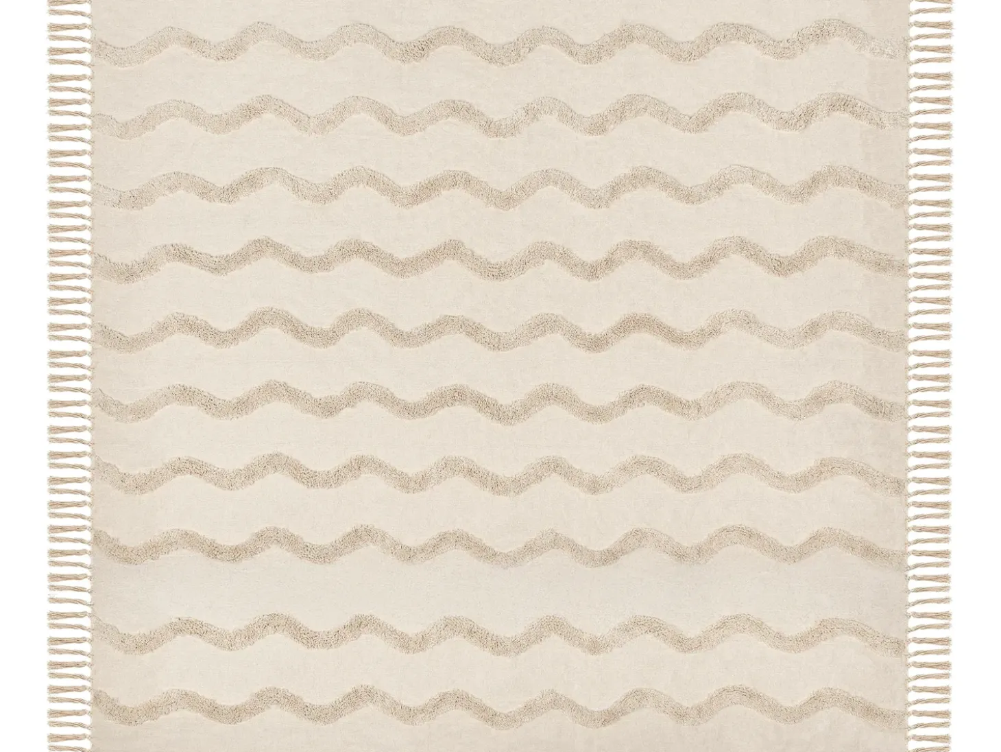 Plaid KHARI Bomuld 200 x 200 cm Lys Beige
